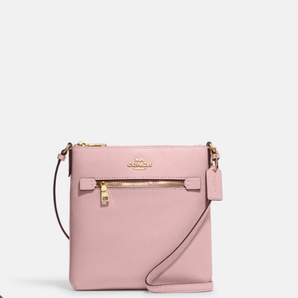Coach Mini Rowan File Bag Pink Gold NWT